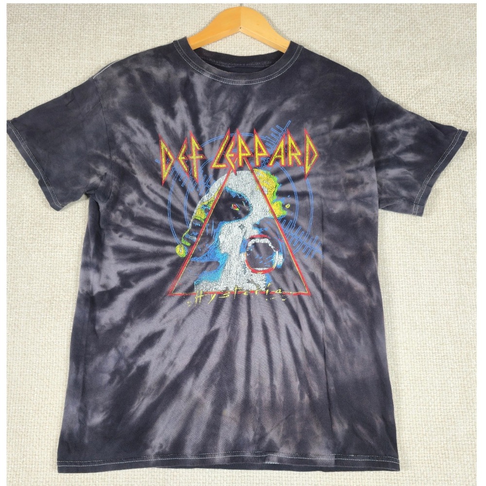 Def Leppard Hysteria Tie Dye‎ Graphic T Shirt Men's Medium